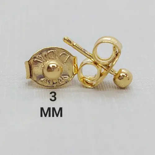Brinco Bola PP Banhado a Ouro 18K