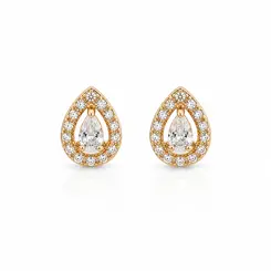 BRINCO GOTA DE CRISTAL M BANHADO A OURO 18K