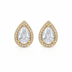 BRINCO GOTA CRISTAL PLUS BANHADO A OURO 18K