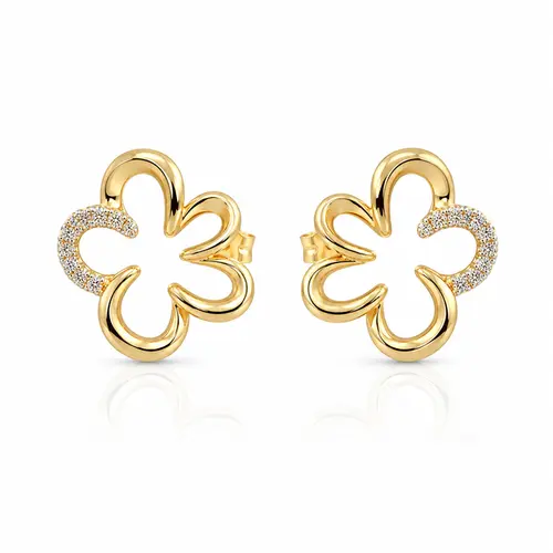 BRINCO FLOR DE LIZ BANHADO A OURO 18K