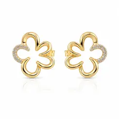 BRINCO FLOR DE LIZ BANHADO A OURO 18K