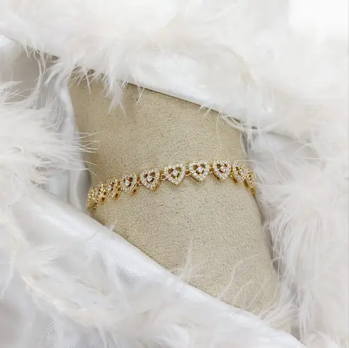 PULSEIRA CORAÇÃO BEL BANHADA A OURO 18K