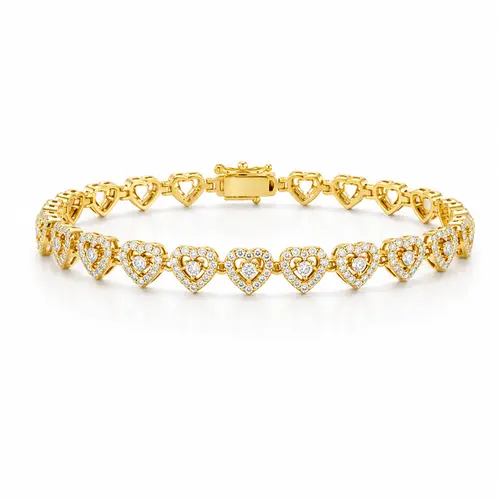 PULSEIRA CORAÇÃO BEL BANHADA A OURO 18K