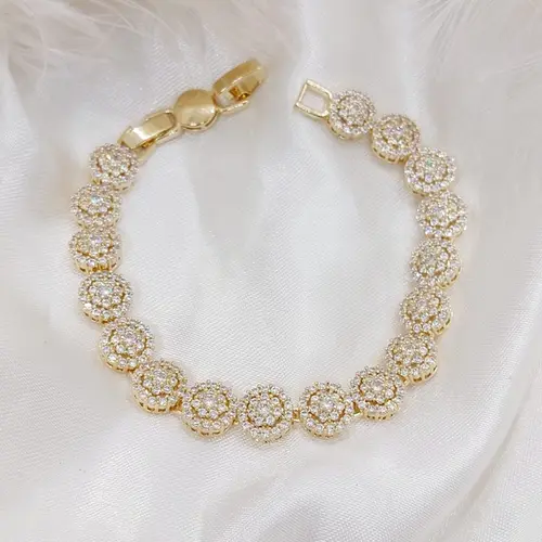 PULSEIRA CRAVEJADO LOVE BANHADO A OURO 18K