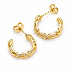 BRINCO ARGOLA TEXTURIZADA BANHADA A OURO 18K