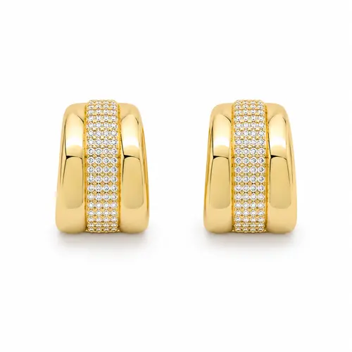 BRINCO ARGOLA GROSSA BANHADA  A OURO 18K