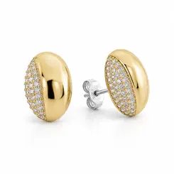 BRINCO OVAL LILY BANHADA  A OURO 18K