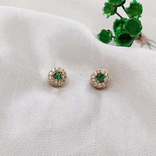 BRINCO RED VERDE P BANHADO A OURO 18K