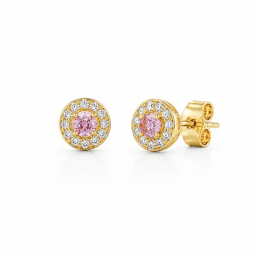 BRINCO RED ROSA M BANHADO A OURO 18K