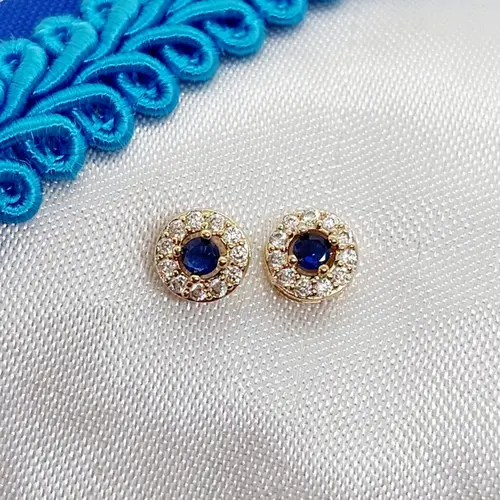 BRINCO RED AZUL P BANHADO A OURO 18K