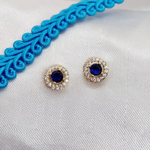 BRINCO RED AZUL M BANHADO A OURO 18K