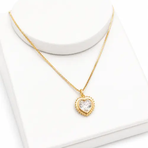 CHOKER CORAÇÃO DO AMOR BANHADO A OURO 18K