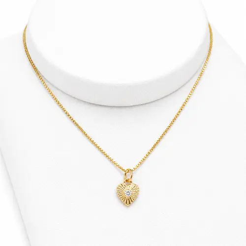 CHOKER CORAÇAO TEXTURIZADO BANHADO A OURO 18K