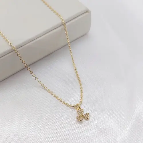 CHOKER TREVO NATURAL BANHADO A OURO 18K