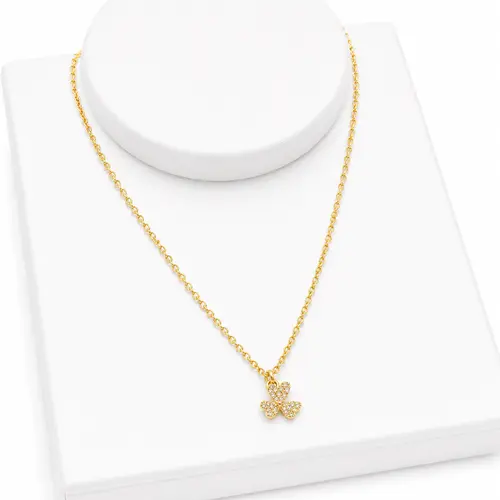 CHOKER TREVO NATURAL BANHADO A OURO 18K