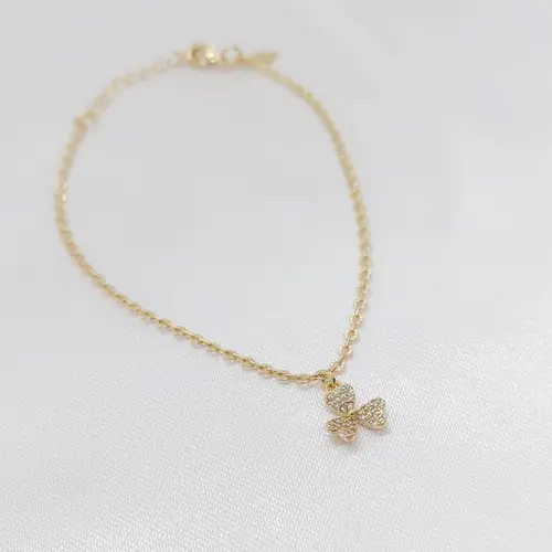 PULSEIRA TREVO NATURAL BANHADA A OURO 18K