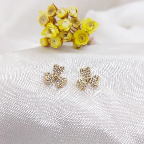 BRINCO TREVO NATURAL BANHADO A OURO 18K