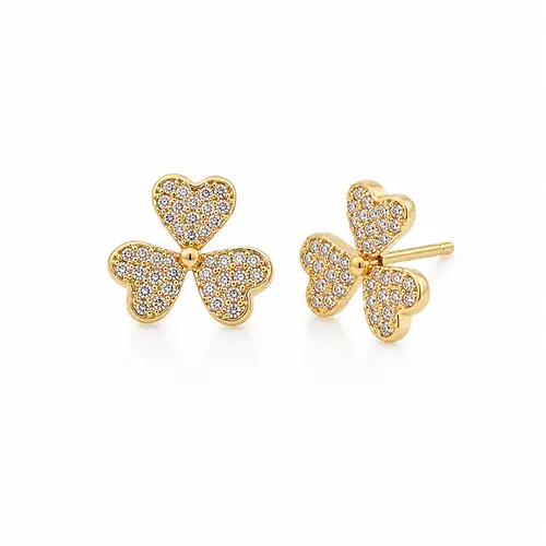 BRINCO TREVO NATURAL BANHADO A OURO 18K