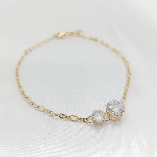 PULSEIRA PEDRA ENCANTADA BANHADA A OURO 18K