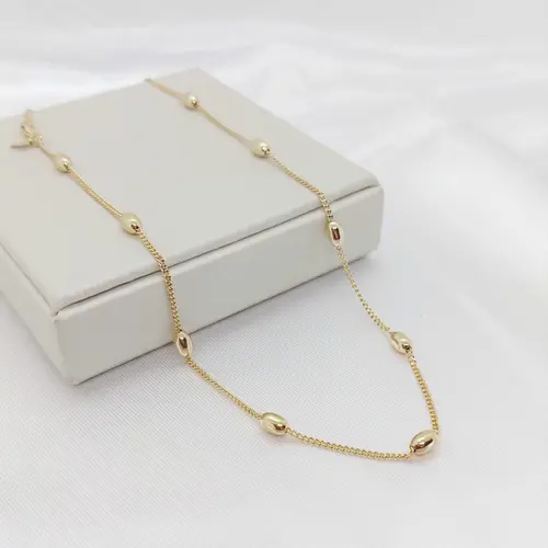 CHOKER BOLAS BANHADA A OURO 18K