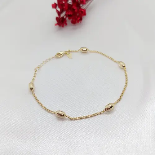 PULSEIRA ELO DE OURO BANHADA A OURO 18K