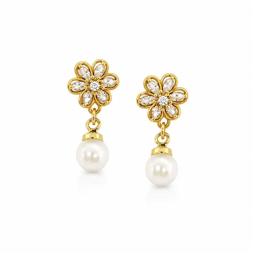 BRINCO FLOR BANHADO A OURO 18K