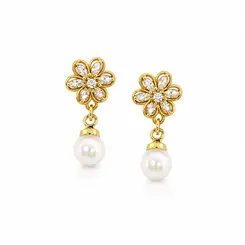 BRINCO FLOR BANHADO A OURO 18K
