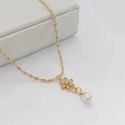 CHOKER FLOR BANHADO A OURO 18K