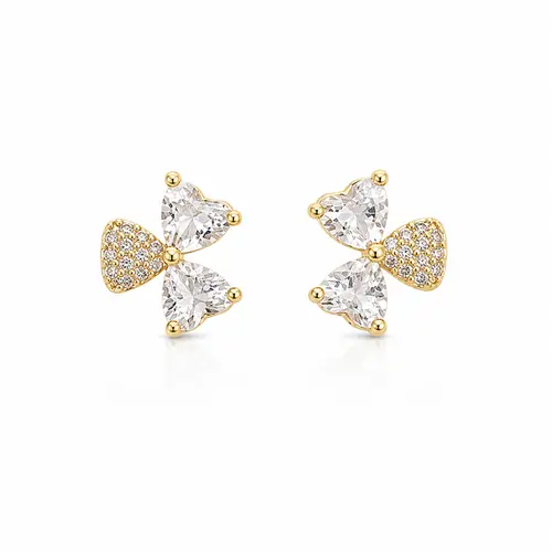 BRINCO TREVO DIGNO BANHADO A OURO 18K
