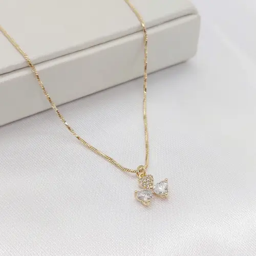 CHOKER TREVO BANHADA A OURO 18K