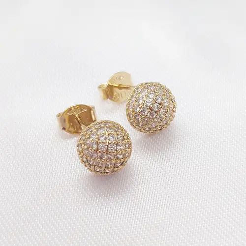 BRINCO BOLINHA BANHADO A OURO 18K