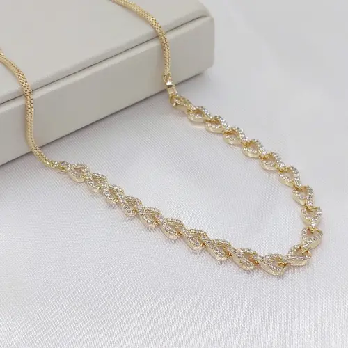 CHOKER LILY BANHADA A OURO 18K