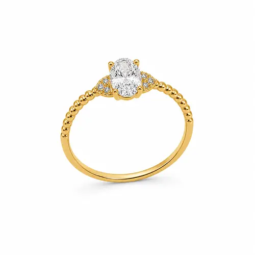 ANEL OVAL BANHADO A OURO 18K