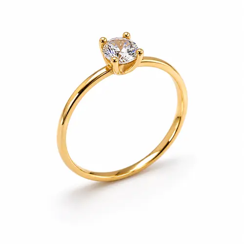 ANEL SOLITÁRIO SOLARIS BANHADO A OURO 18K