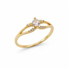 ANEL INF PRINCESS BANHADO A OURO 18K