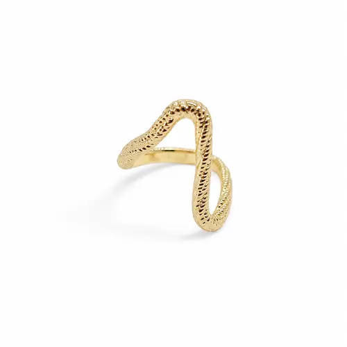 ANEL ABSTRATO BANHADO A OURO 18K