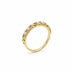 ANEL FILEIRA CRAVEJADA BANHADA A OURO 18K