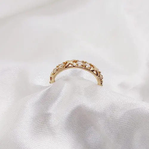 ANEL FILEIRA CRAVEJADA BANHADA A OURO 18K