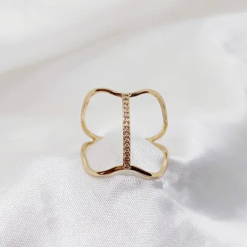 ANEL BORBO BANHADO A OURO 18K