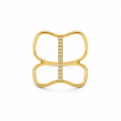 ANEL BORBO BANHADO A OURO 18K