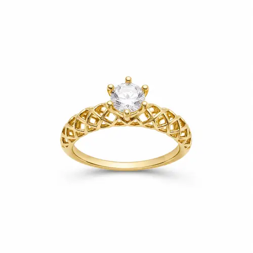 ANEL SOLITÁRIO MINIMAL SHINE BANHADO A OURO 18K