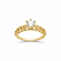 ANEL SOLITÁRIO MINIMAL SHINE BANHADO A OURO 18K