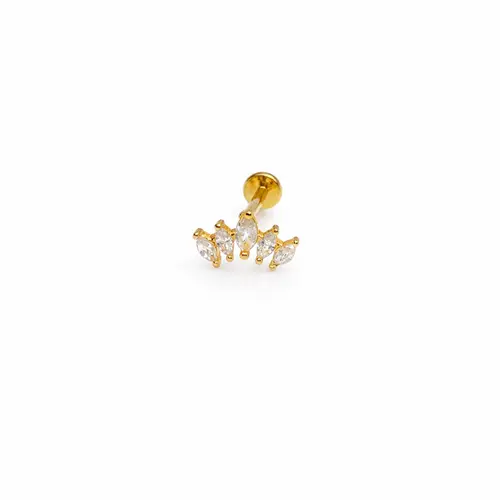 PIERCING COR OURO BANHADO OURO 18K