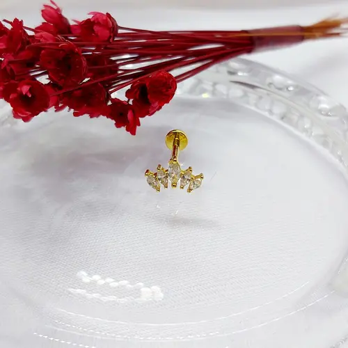 PIERCING COR OURO BANHADO OURO 18K