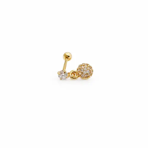 PIERCING ALICE BANHADO A OURO 18K