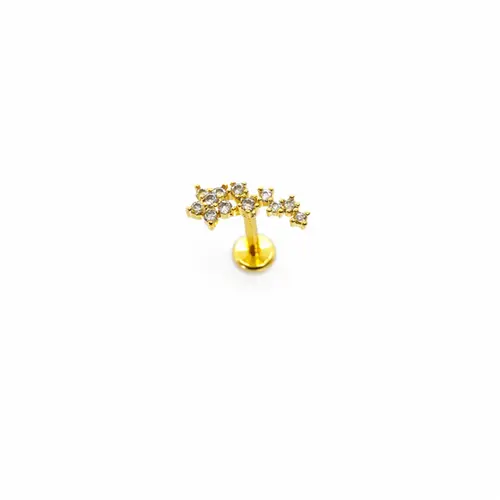 PIERCING FLOR OURO BANHADO A A.I