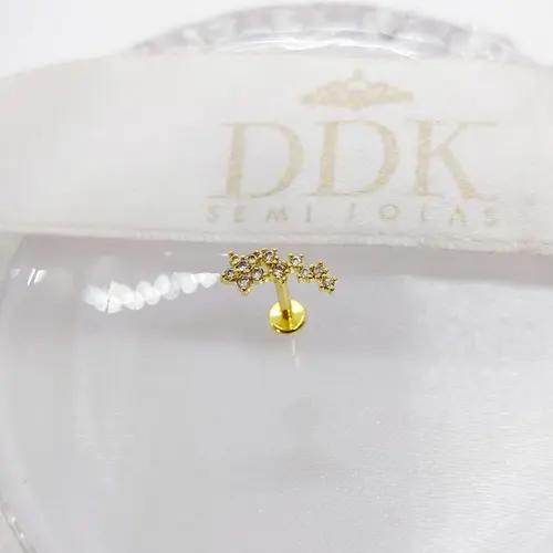 PIERCING FLOR OURO BANHADO A A.I