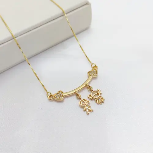COLAR 2 FILHOS BANAHDO A OURO 18K