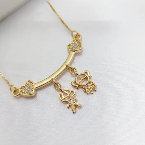 COLAR 2 FILHOS BANAHDO A OURO 18K