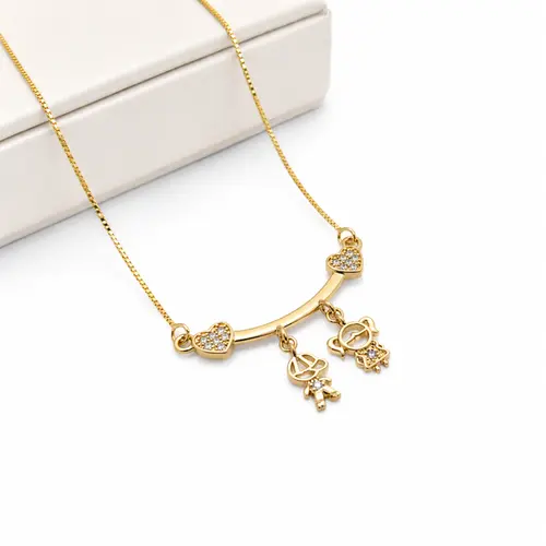 COLAR 2 FILHOS BANAHDO A OURO 18K
